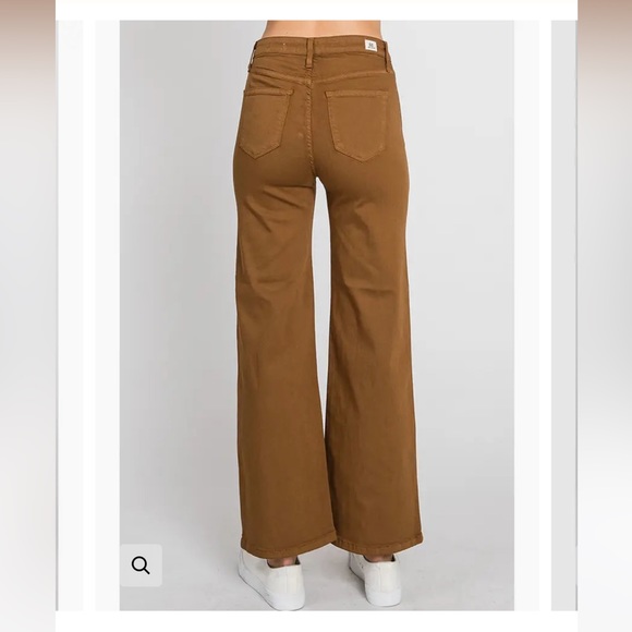 New Genoa Wide Leg Crop Brown Jeans Letter to Juliet - Picture 2 of 5